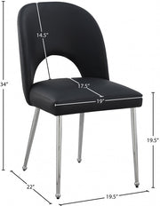 Logan Vegan Leather Upholstered Dining Chair in Black, Set of 2 - 999Black-C
