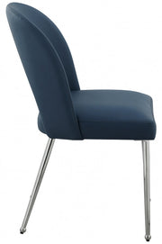 Logan Vegan Leather Upholstered Dining Chair in Blue, Set of 2 - 999Navy-C