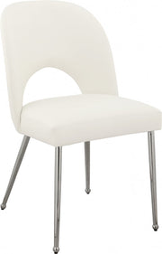 Logan Vegan Leather Upholstered Dining Chair in Cream, Set of 2 - 999Cream-C