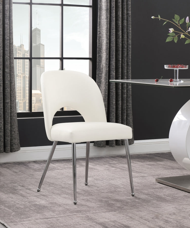 Logan Vegan Leather Upholstered Dining Chair in Cream, Set of 2 - 999Cream-C