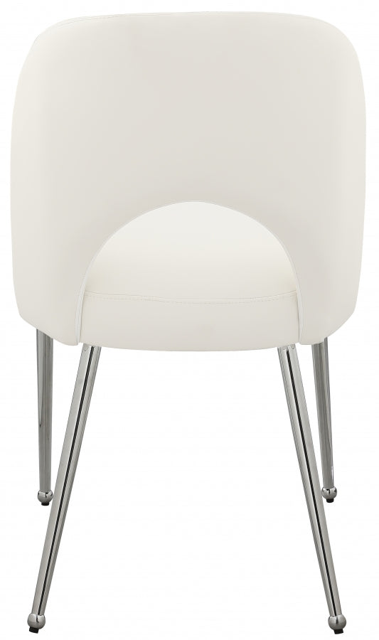 Logan Vegan Leather Upholstered Dining Chair in Cream, Set of 2 - 999Cream-C
