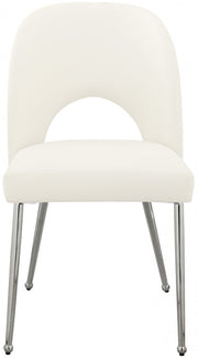 Logan Vegan Leather Upholstered Dining Chair in Cream, Set of 2 - 999Cream-C