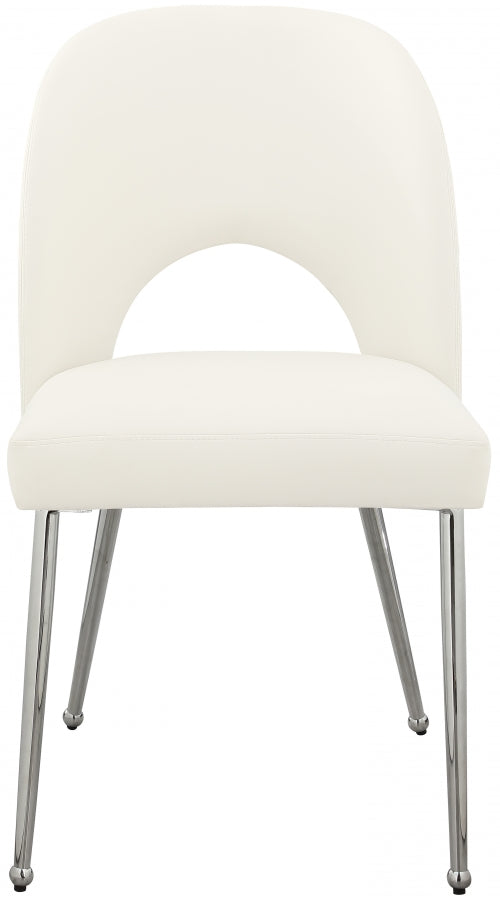 Logan Vegan Leather Upholstered Dining Chair in Cream, Set of 2 - 999Cream-C