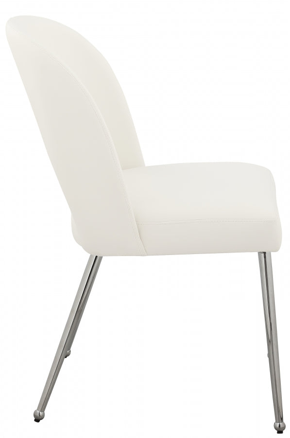 Logan Vegan Leather Upholstered Dining Chair in Cream, Set of 2 - 999Cream-C