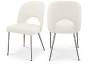 Logan Vegan Leather Upholstered Dining Chair in Cream, Set of 2 - 999Cream-C