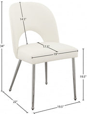 Logan Vegan Leather Upholstered Dining Chair in Cream, Set of 2 - 999Cream-C