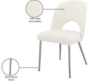 Logan Vegan Leather Upholstered Dining Chair in Cream, Set of 2 - 999Cream-C