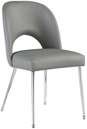 Logan Vegan Leather Upholstered Dining Chair in Grey, Set of 2 - 999Grey-C