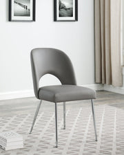 Logan Vegan Leather Upholstered Dining Chair in Grey, Set of 2 - 999Grey-C
