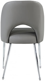 Logan Vegan Leather Upholstered Dining Chair in Grey, Set of 2 - 999Grey-C