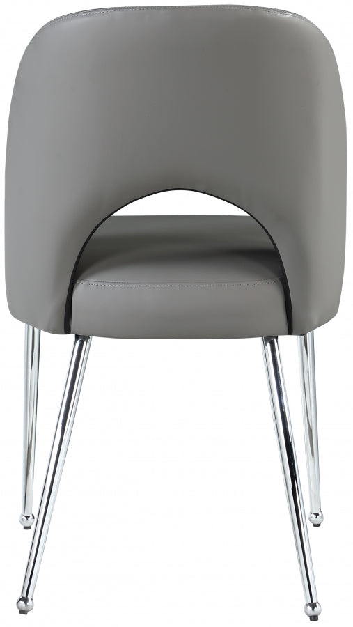Logan Vegan Leather Upholstered Dining Chair in Grey, Set of 2 - 999Grey-C