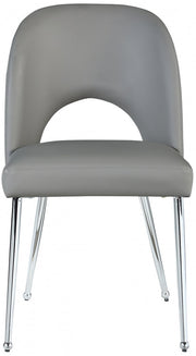 Logan Vegan Leather Upholstered Dining Chair in Grey, Set of 2 - 999Grey-C