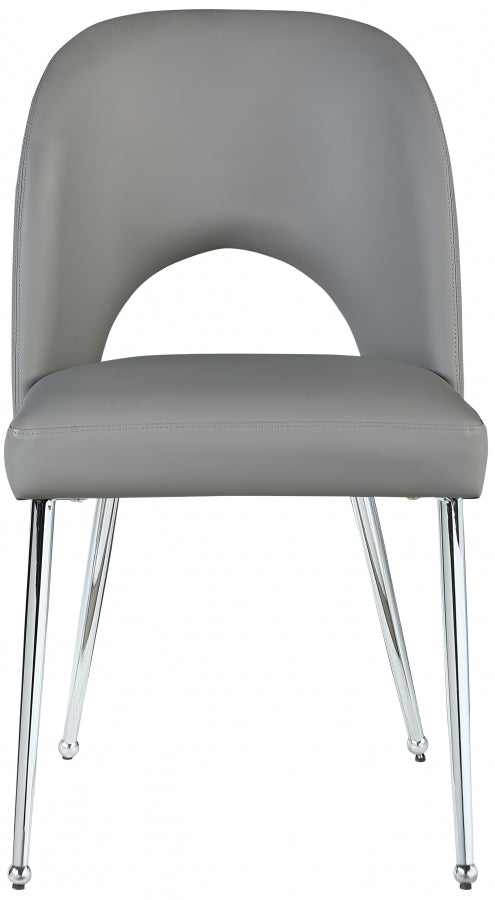 Logan Vegan Leather Upholstered Dining Chair in Grey, Set of 2 - 999Grey-C
