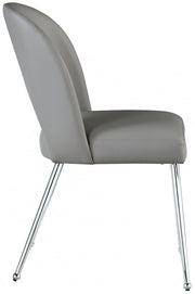 Logan Vegan Leather Upholstered Dining Chair in Grey, Set of 2 - 999Grey-C