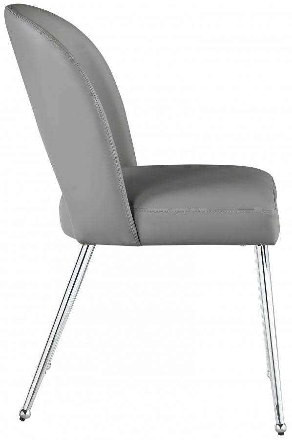 Logan Vegan Leather Upholstered Dining Chair in Grey, Set of 2 - 999Grey-C
