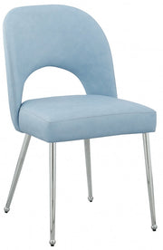 Logan Vegan Leather Upholstered Dining Chair in Light Blue, Set of 2 - 999LtBlu-C