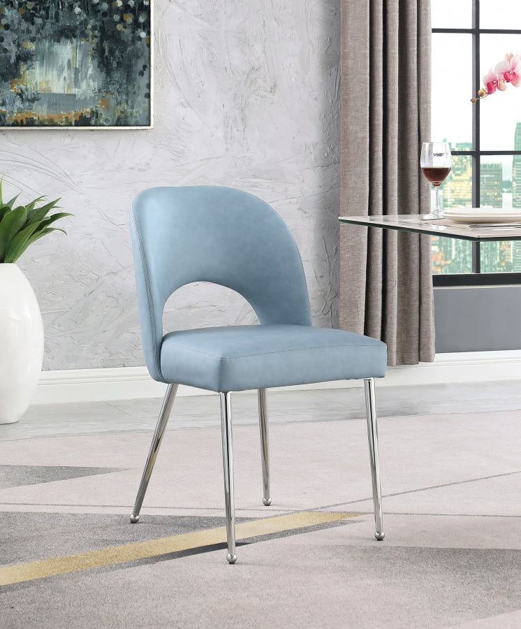 Logan Vegan Leather Upholstered Dining Chair in Light Blue, Set of 2 - 999LtBlu-C