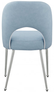Logan Vegan Leather Upholstered Dining Chair in Light Blue, Set of 2 - 999LtBlu-C