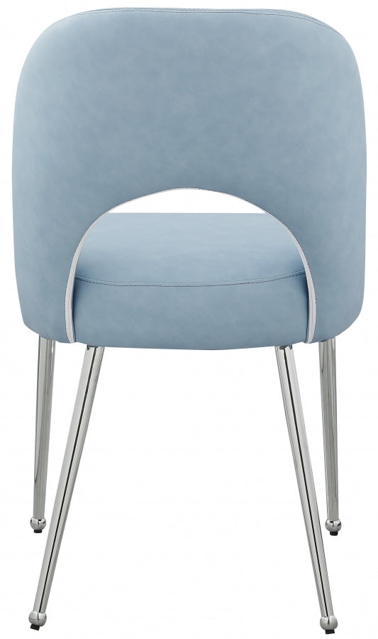 Logan Vegan Leather Upholstered Dining Chair in Light Blue, Set of 2 - 999LtBlu-C