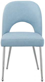 Logan Vegan Leather Upholstered Dining Chair in Light Blue, Set of 2 - 999LtBlu-C