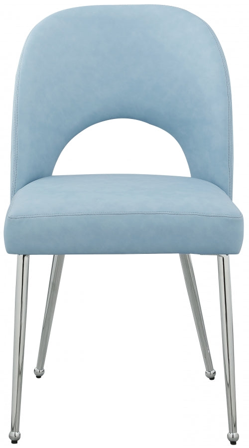 Logan Vegan Leather Upholstered Dining Chair in Light Blue, Set of 2 - 999LtBlu-C