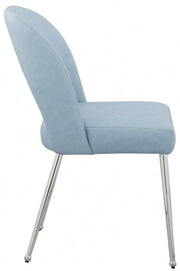 Logan Vegan Leather Upholstered Dining Chair in Light Blue, Set of 2 - 999LtBlu-C