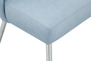 Logan Vegan Leather Upholstered Dining Chair in Light Blue, Set of 2 - 999LtBlu-C