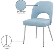 Logan Vegan Leather Upholstered Dining Chair in Light Blue, Set of 2 - 999LtBlu-C