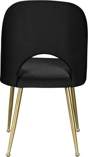 Logan Velvet Upholstered Dining Chair in Black, Set of 2 - 990Black-C