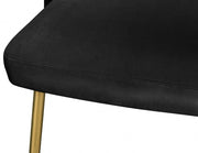Logan Velvet Upholstered Dining Chair in Black, Set of 2 - 990Black-C