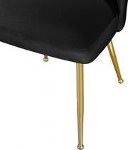 Logan Velvet Upholstered Dining Chair in Black, Set of 2 - 990Black-C