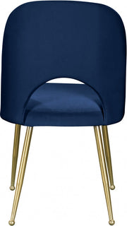 Logan Velvet Upholstered Dining Chair in Blue, Set of 2 - 990Navy-C