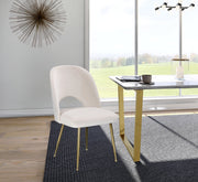 Logan Velvet Upholstered Dining Chair in Cream, Set of 2 - 990Cream-C