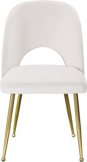 Logan Velvet Upholstered Dining Chair in Cream, Set of 2 - 990Cream-C