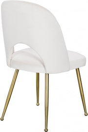 Logan Velvet Upholstered Dining Chair in Cream, Set of 2 - 990Cream-C