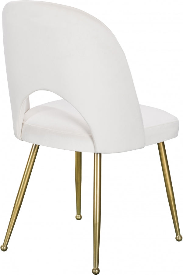 Logan Velvet Upholstered Dining Chair in Cream, Set of 2 - 990Cream-C