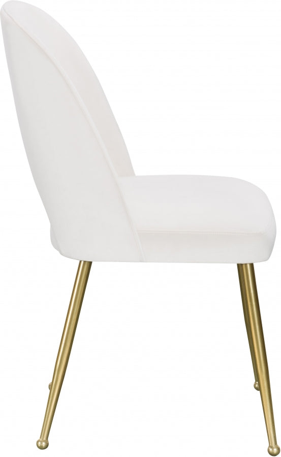 Logan Velvet Upholstered Dining Chair in Cream, Set of 2 - 990Cream-C