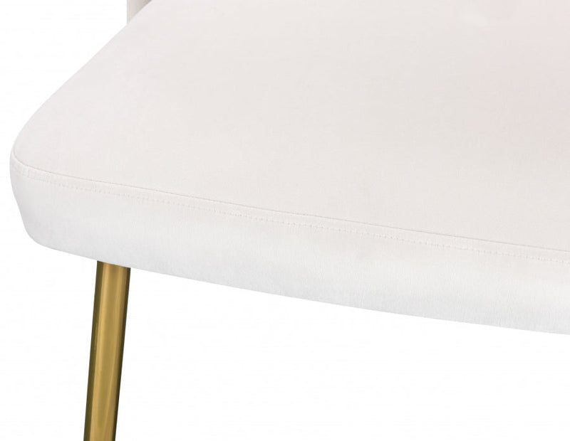 Logan Velvet Upholstered Dining Chair in Cream, Set of 2 - 990Cream-C