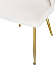 Logan Velvet Upholstered Dining Chair in Cream, Set of 2 - 990Cream-C