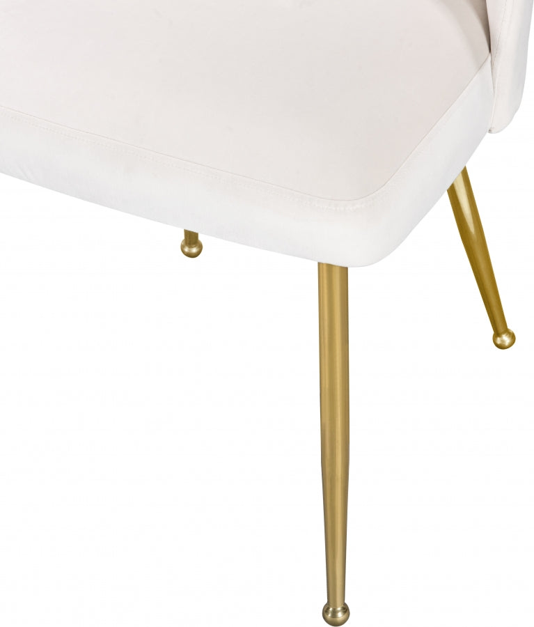Logan Velvet Upholstered Dining Chair in Cream, Set of 2 - 990Cream-C