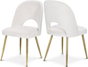Logan Velvet Upholstered Dining Chair in Cream, Set of 2 - 990Cream-C