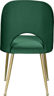 Logan Velvet Upholstered Dining Chair in Green, Set of 2 - 990Green-C