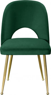 Logan Velvet Upholstered Dining Chair in Green, Set of 2 - 990Green-C