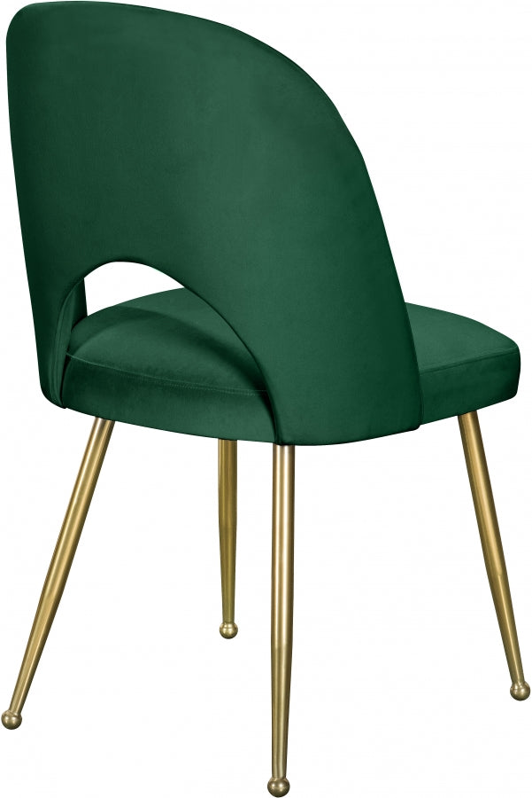 Logan Velvet Upholstered Dining Chair in Green, Set of 2 - 990Green-C