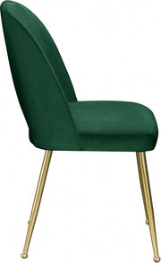 Logan Velvet Upholstered Dining Chair in Green, Set of 2 - 990Green-C