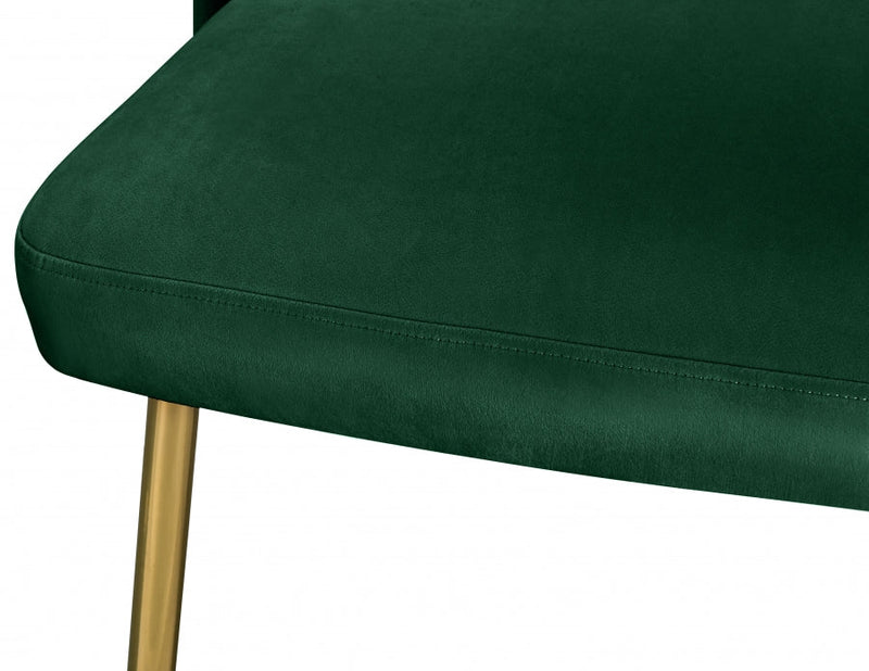 Logan Velvet Upholstered Dining Chair in Green, Set of 2 - 990Green-C
