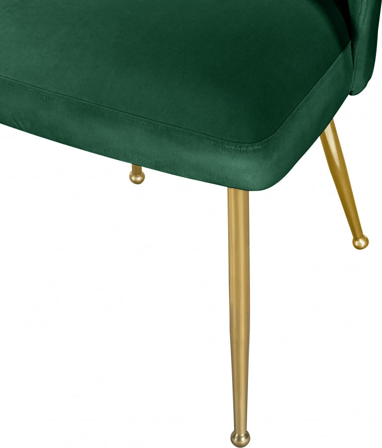 Logan Velvet Upholstered Dining Chair in Green, Set of 2 - 990Green-C