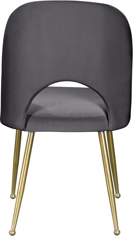 Logan Velvet Upholstered Dining Chair in Grey, Set of 2 - 990Grey-C