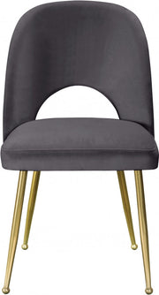 Logan Velvet Upholstered Dining Chair in Grey, Set of 2 - 990Grey-C