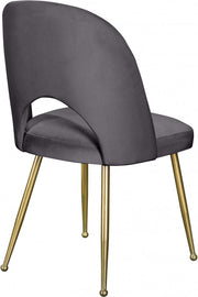 Logan Velvet Upholstered Dining Chair in Grey, Set of 2 - 990Grey-C